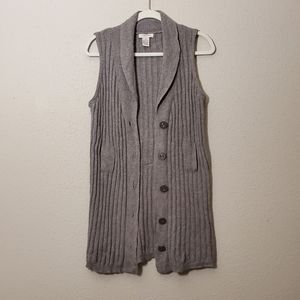 Vertigo Paris Ribbed Long Sweater Vest Sz Med